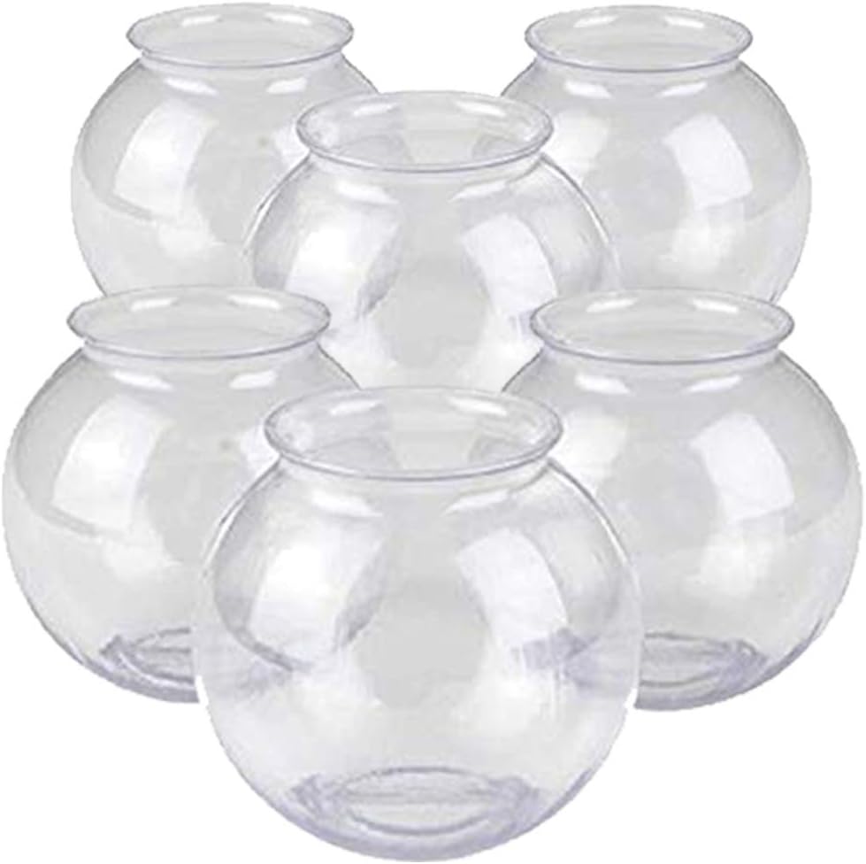 Kicko Plastic Ivy Bowls - 6 Pack of 16 Oz. Tub - Perfect for Home Decor, Centerpiece, Carnival Game Accessory, Ornament Holder, Party Supplies, Sweet Treats