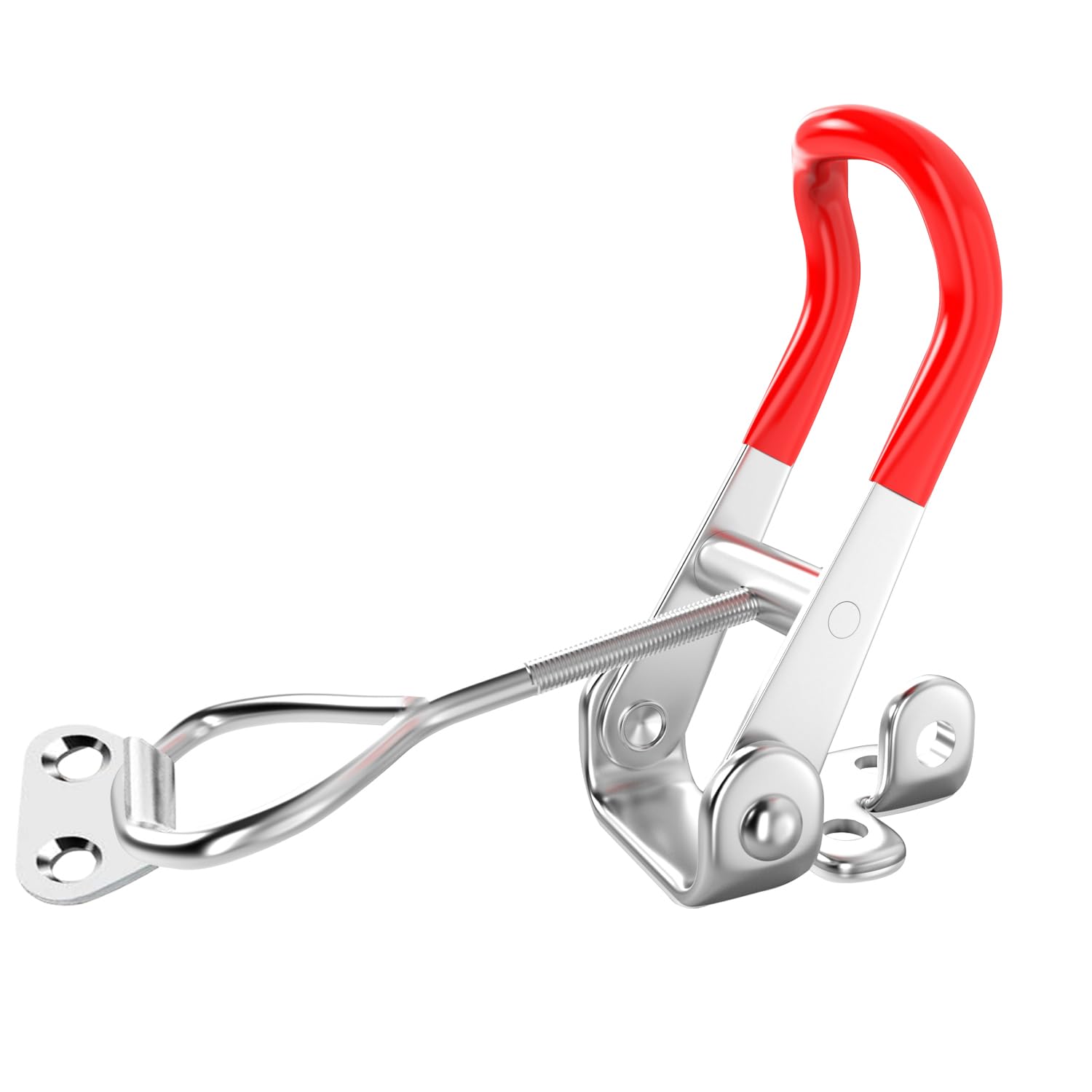 1Set Adjustable Toggle Clamp (Lock Hole),660 lbs 304 Stainless Steel for Suitable for Toolbox, Door, Box, Trunk, Tractor Cover, Smoke Cover, Woodworking Fixture and Quick Release Pull Lock.