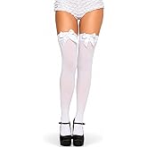 Leg Avenue Women's Satin Bow Accent Thigh Highs