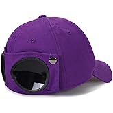GLOOMALL Retro Aviator hat Glasses Peaked Cap Sunglasses Baseball Cap Hip hop mask (Purple - One Size)