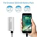 Portable Charger - [Apple Certified] UNU Superpak 5000mAh 2.1A External Battery Pack For iPhone 7, 6 6S, 7 Plus, 6 Plus, Galaxy S8, S7 with 2-in-1 Lightning Cable 8Pin and MicroUSB Cable - Silver