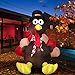 6 Foot Thanksgiving Inflatable Turkey, YUNLIGHTS Lighted Air Blown Inflatable Turkey with Pilgrim Hat Perfect Thanksgiving Autumn Decorations