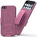 Stalion iPhone 5 5S Belt Clip Case Secure Holster Shell & Kickstand Combo (Fuchsia Pink) 180° Degree Rotating Locking Swivel + Shockproof Protection