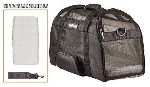 Airline Approved/Travel Transport Small Pet Carrier/ 2 Soft Fleece Pads/Washable/ 2019 Newly Designed/for Small Pets Only/Pet Purse/Travel Tote/Kennel/Foldable/Portable Pet Crate/Shoulder Strap