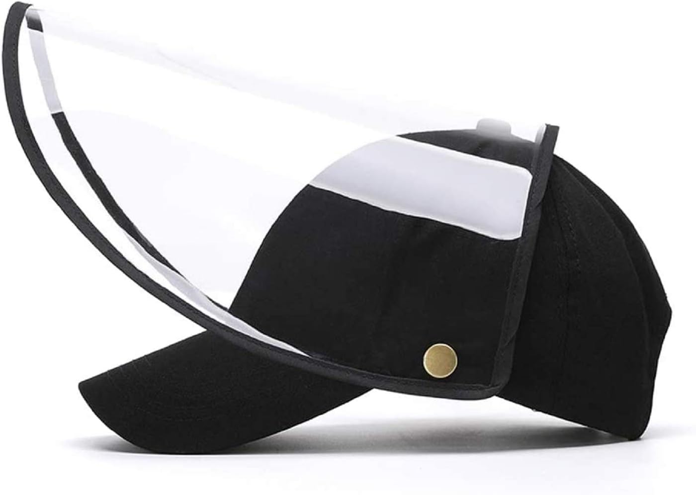 TWOON Safety Full Face Shield Hat Detachable Baseball Cap Black