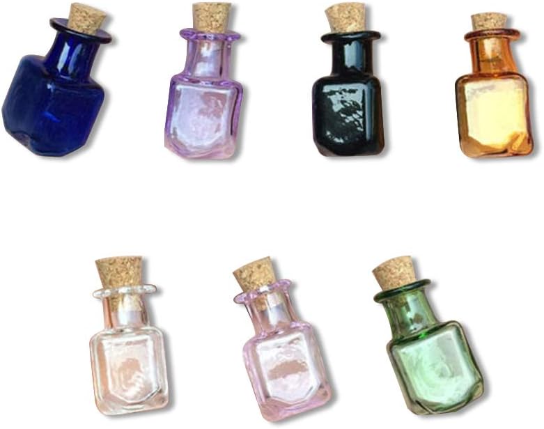 Jarvials A Seven-Color Rectangular Mini-Coloured Glass Bottle is As Beautiful As A Rainbow.