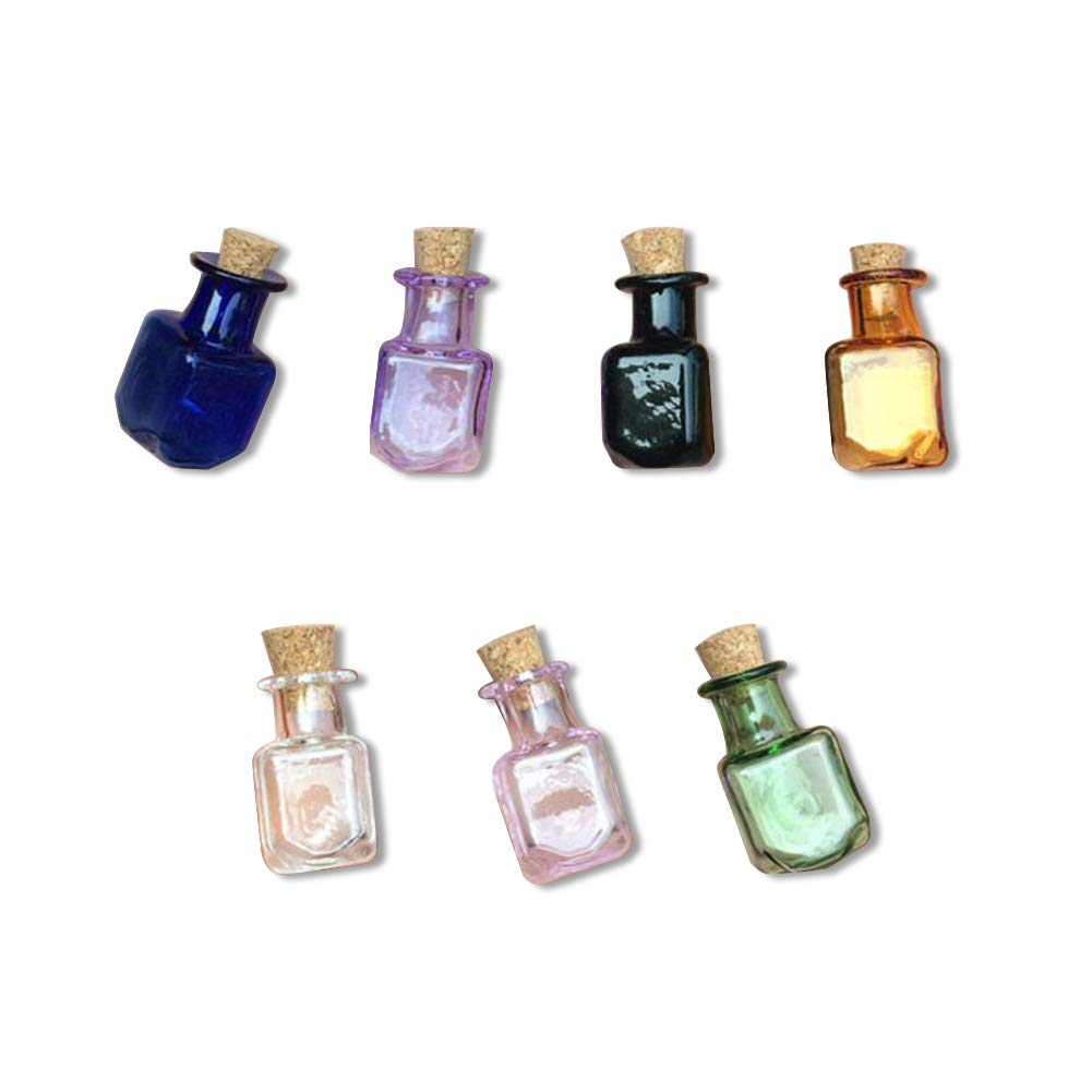 Jarvials 1ml A Seven-Color Rectangular Mini-Coloured Glass Bottle is As Beautiful As A Rainbow.