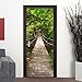 Fymural 3D Door Wallpaper Murals Wall Stickers-Old Town for Home Decoration Self-Adhesive Vinyl Removable Retro Art Door Decals 30.3x78.7