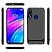 MISIDE Case for Xiaomi Redmi 7 Case,with Xiaomi Redmi 7 Screen Protector.3 in 1 Scratch Resistant Slim Shockproof Carbon Fiber Cover + 9H Tempered Glass Screen Protector(Black)