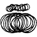 GIRLPROPS 12 Rubber Jelly Bracelets with 12 Rings, Black in Black