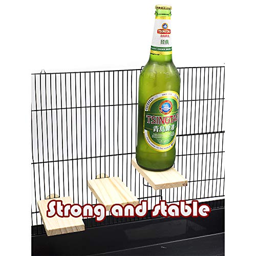 Genubi Pet Mini Natural Wood Stand Platform Hamster Chinchilla Springboard Wooden Small Animal Platform for Cage, 3 Pack - Thumbnail 2