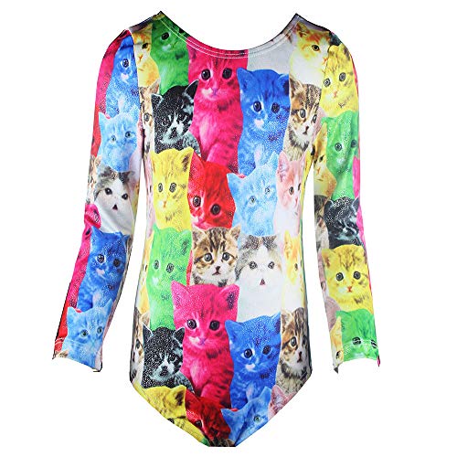 image for Midout Leotards For Girls Gymnastic 8t 9t 3/4 Long Sleeve One-piece Sp