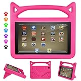 Kindle Fire 7 2019 Case, Fire 7 Tablet Case for Kids - Auorld Light Weight Shock Proof Handle Protective Cover with Built-in Stand for Amazon Fire 7 Tablet (Compatible with 2019&2015&2017 Release) (Pink)