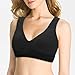 3-Pack Butterfly Lace Back Women's Seamless & Wirefree Comfort Bra with Removable Pads, by Pretty Seamless (XX-Large, Black, White and Nude)