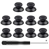Mekela 5 Pairs Thumbsticks with Cross Screwdriver, Replacement Joystick Thumb Stick for PlayStation 4 PS4 Controller Gamepad （Black）