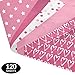 Pink Party Gift Wrapping Tissue Paper Set - 120 Sheets - Patterned and Solid Color