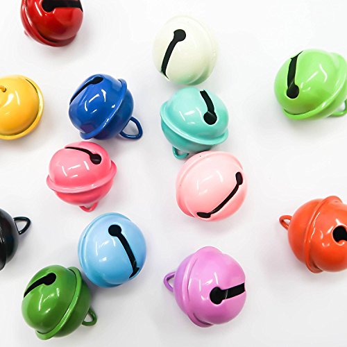 TOAOB 15pcs Multiple Mixed Colours Pet Collar Bell Charm Pendant for Dog Cat Collar Decoration and DIY Crafts