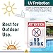 Attention No Diving Sign, 10x14 Inches, Rust Free .040 Aluminum, Fade Resistant, Made in USA by My Sign Center