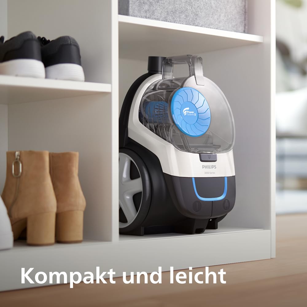 Philips PowerPro Compact Staubsauger – Leicht, Beutellos, 900 W Saugleistung, TriActive Düse für Hartböden und Teppich, Allergie H13 HEPA-Filter, PowerCyclone 5 Technologie (FC9332/09) 7