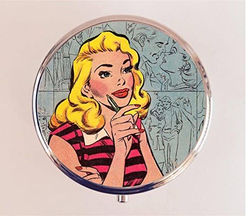 Romance Comic Pill box Pillbox Case Holder Stash Box Retro Comic Books 1950s