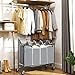 SONGMICS 4-Bag Laundry Cart Sorter, Rolling Laundry Basket Hamper, with 4 Removable Bags, Casters and Brakes, Gray URLS90GS