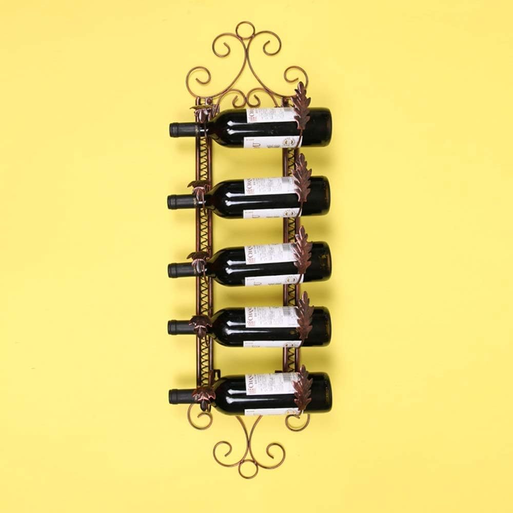 Furniture Decoration European Wrought Iron Horizontal Wall Hanging Wine