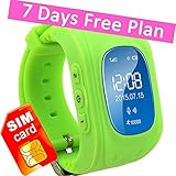 TURNMEON Smart Watch for Kids Children Smartwatch Phone with SIM Calls Anti-lost GPS Tracker SOS GPRS Bracelet Parent Control for Smartphone(Green)