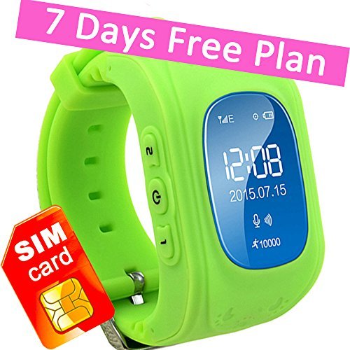 TURNMEON Smart Watch for Kids Children Smartwatch Phone with SIM Calls Anti-lost GPS Tracker SOS GPRS Bracelet Parent Control for Smartphone(Green)