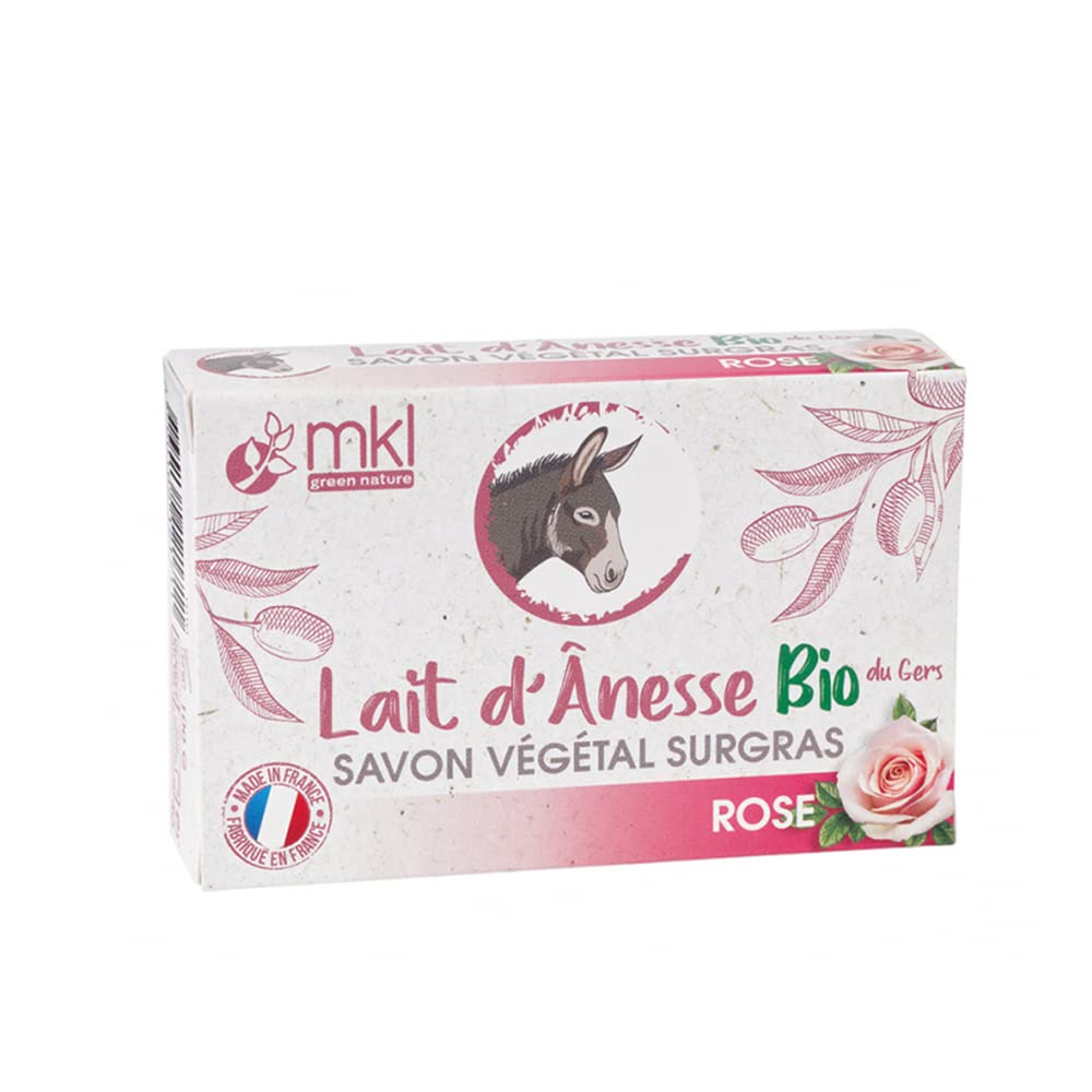 MKL Green Nature Organic Donkey Milk From Gers Rose Surgras Vegetable Soap 100g