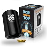 PoptheTop Automatic Beer Bottle Opener : (Black) - Great gift - Bottle cap collector best find! Push down & cap pops off. No bending or damage to caps.