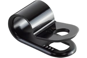 GTSE Black Nylon Plastic Cable Clamps, 1/4" Screw Mounts for Cable, Rope, Tube Management, 100 Pack