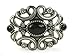 Ladies Oval Rhinestone Flower Cut-out Belt Buckle Color: Black