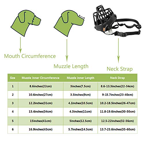 wintchuk Soft Silicone Basket Dog Muzzle Mouth Cover with Nylon and Reflective Neck Straps for Small, Medium and Large Dogs, Anti Barking, Biting, Chewing and Licking, Adjustableï¼ˆ3ï¼ŒBlack