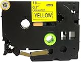 ACD.auto Black on Yellow Label Tape Compatible for Brother TZ 641 TZe 641 P-Touch 18mmx8m
