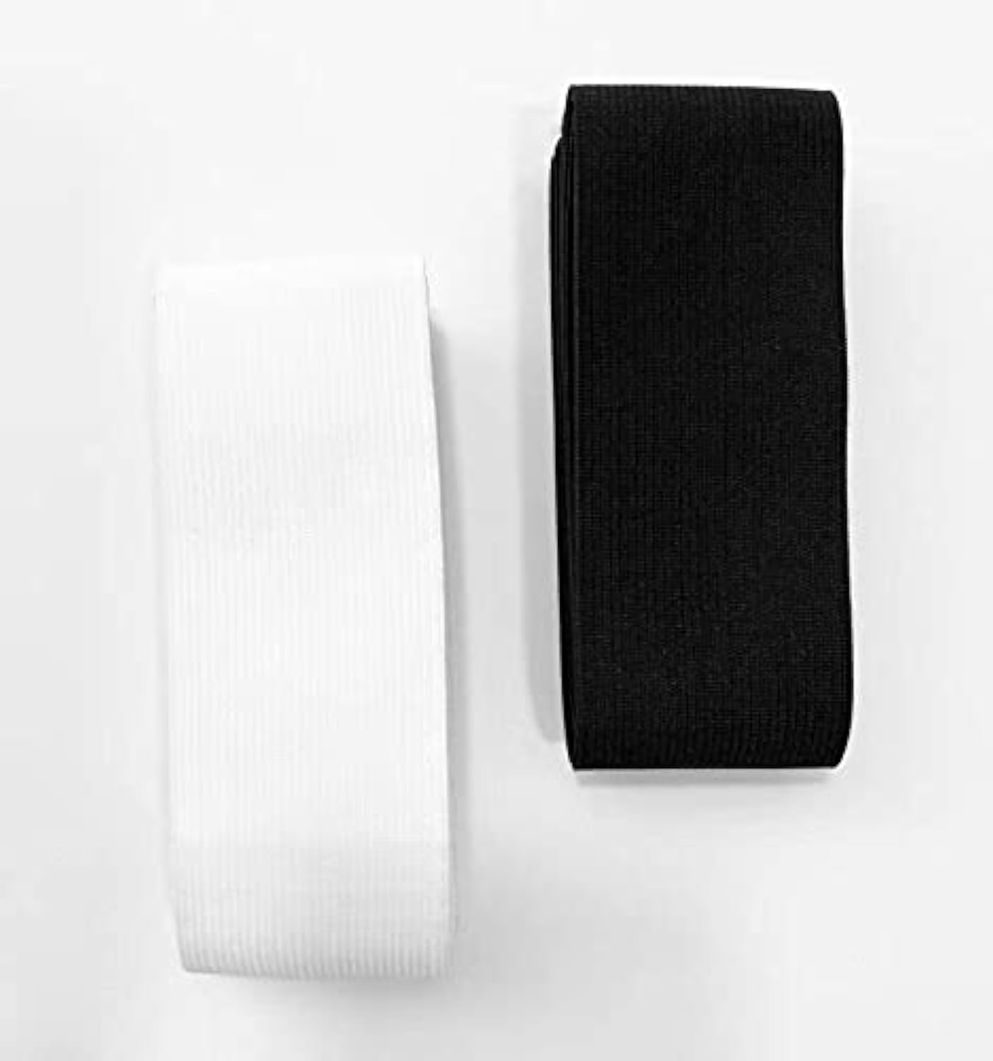 Sewing Elastic Tape 2 Meters (1M White + 1M Black) 20 mm Wide, Elastic Tape, Flat Elastic Band, Sewing Elastic Tape, Sewing Tapes, Black and White, (101332, 20mm x 1m)