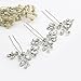 Unicra Bride Wedding Crystal Hair Pins Wedding Bridal Hair Pieces Accessories for Women and Girls Pack of 3 (Silver)