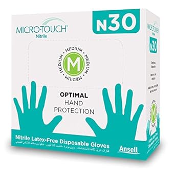 Ansell Micro Touch N30 Nitrile Multipurpose Gloves, Food Grade Approved, Oral Approved,