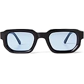 JUDOO Retro Rectangle Sunglasses for Men Women Trendy Small Orange Tinted Chunky Square Sunnies Vintage Colored Sun Glasses