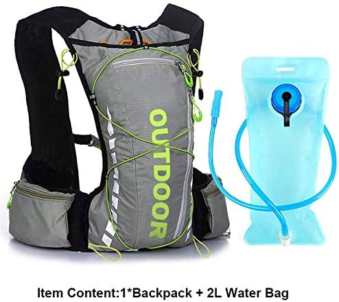 HQYSJ Backpack for Outdoor Hiking Camping Travel 10L Cycling Breathable Hydration Women Men Running Sport Bag/Gray B