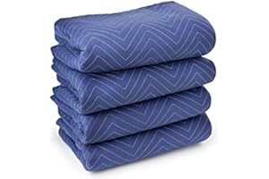DALLAS PACKAGING SUPPLIES 4 Moving & Packing Blankets 80" x 72" (55 lb/dz Weight) - Professional Quilted Shipping Furniture Pads (Royal Blue)