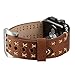 for Apple Watch Band, 42mm Premium Vintage Genuine Leather Strap Replacement Watchband with Secure Metal Clasp Buckle [with Adapter] for Apple iWatch Sport Edition (42mm Dark Brown)