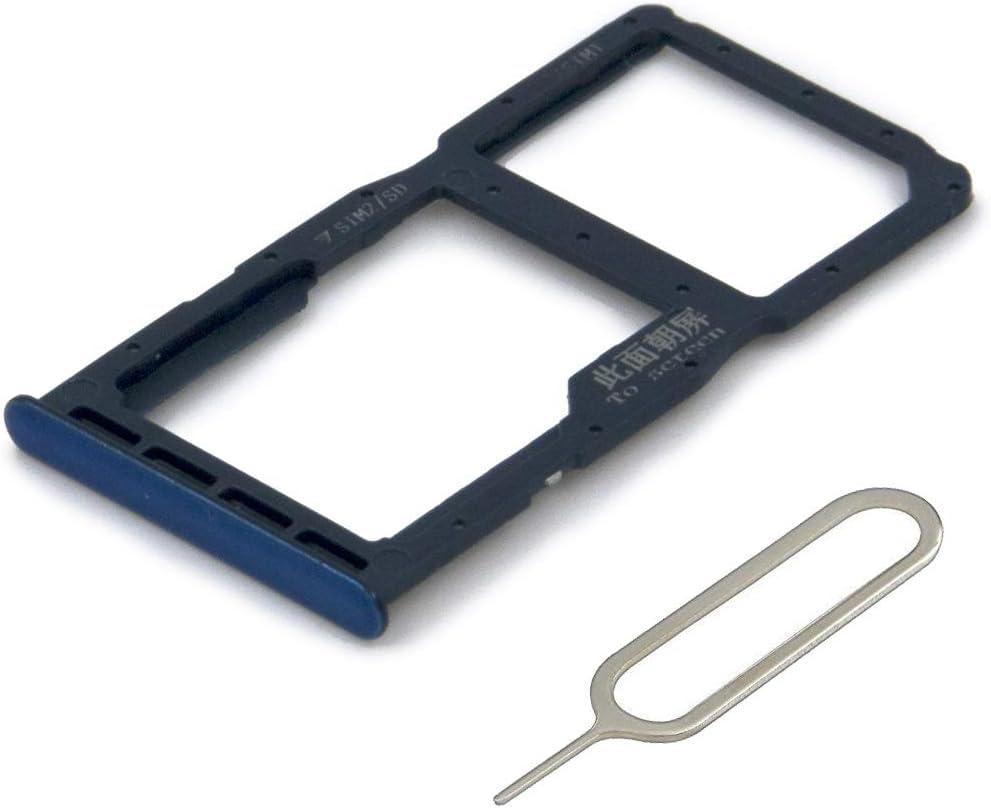 MMOBIEL DUAL SIM Card Slot Tray Holder Replacement Compatible with Huawei P30 Lite New Edition 2020 - Incl. SIM Pin - Blue