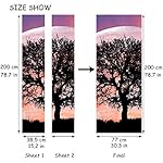 QiyI-Door-Mural-PVC-Door-Sticker-Removable-Wall-Murals-Peel-and-Stick-Door-Murals-for-Home-Decoration-Living-Room-Front-Door-Decals-303-x-787-Tree-Birds-at-Sunset