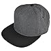 DALIX Premium 5 Panel Wool Blend Hat Flat Bill Cap Snapback (Dark Gray/Black)