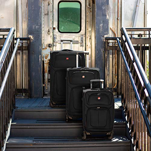 SwissGear Sion Softside Expandable Roller Luggage, Black, CarryOn 21