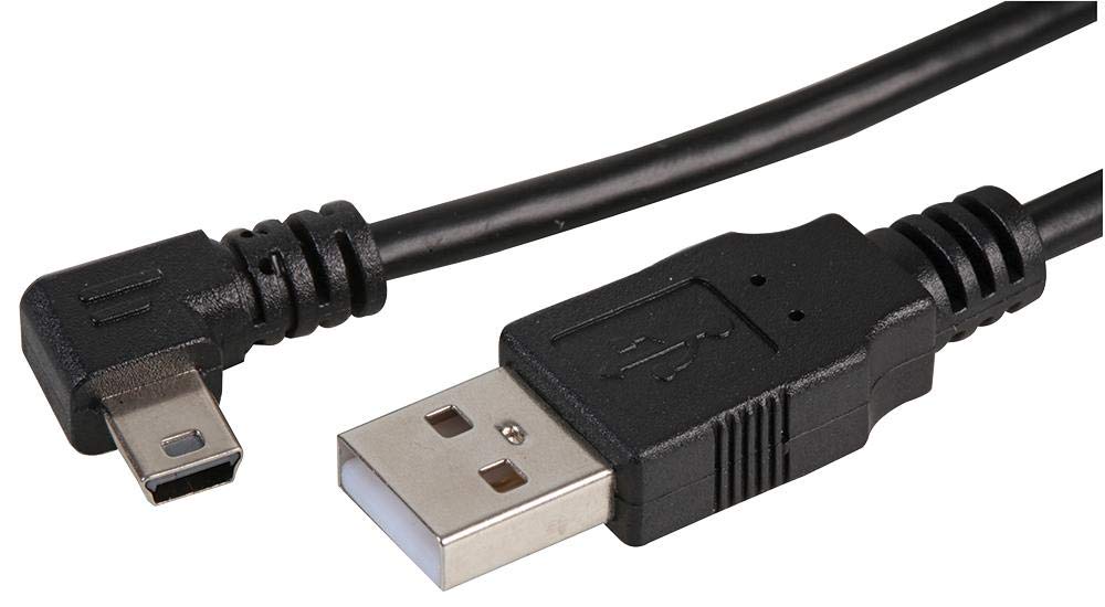 PRO SIGNAL PSG91618 USB A Plug to Right Angle USB Mini B Lead, 1m