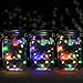 Solar Mason Jar Lid - Kohree 3 Pack Mason Jar Lights with 10 LED,Color Changing Fairy String Light for Glass Mason Jars and Garden Decor, Multi-Color