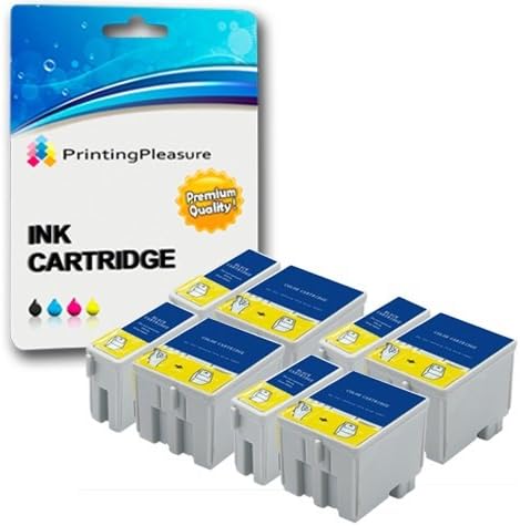 8 (4 SETS) Compatible T050 T052 Ink Cartridges for Epson Stylus Colour 400 440 460 500 580 600 600Q 640 660 670 C20 C20SX C20UX C40 C40SX C40UX - Black/Colour, High Capacity