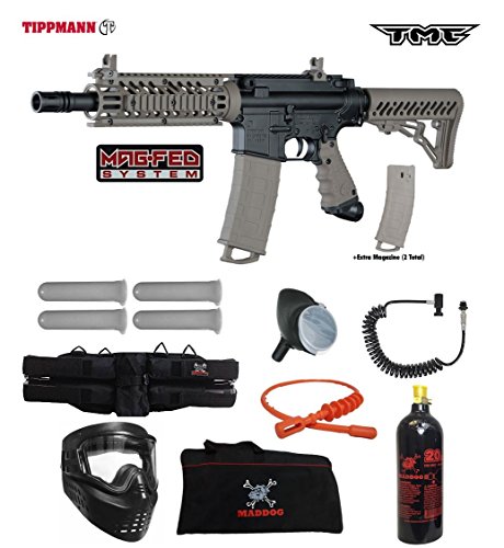 Tippmann TMC MAGFED Specialist Paintball Gun Package - Black/Tan