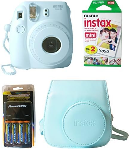 Fujifilm Instax Mini 8 Instant Film Camera (Blue) 4 Pack Bundle